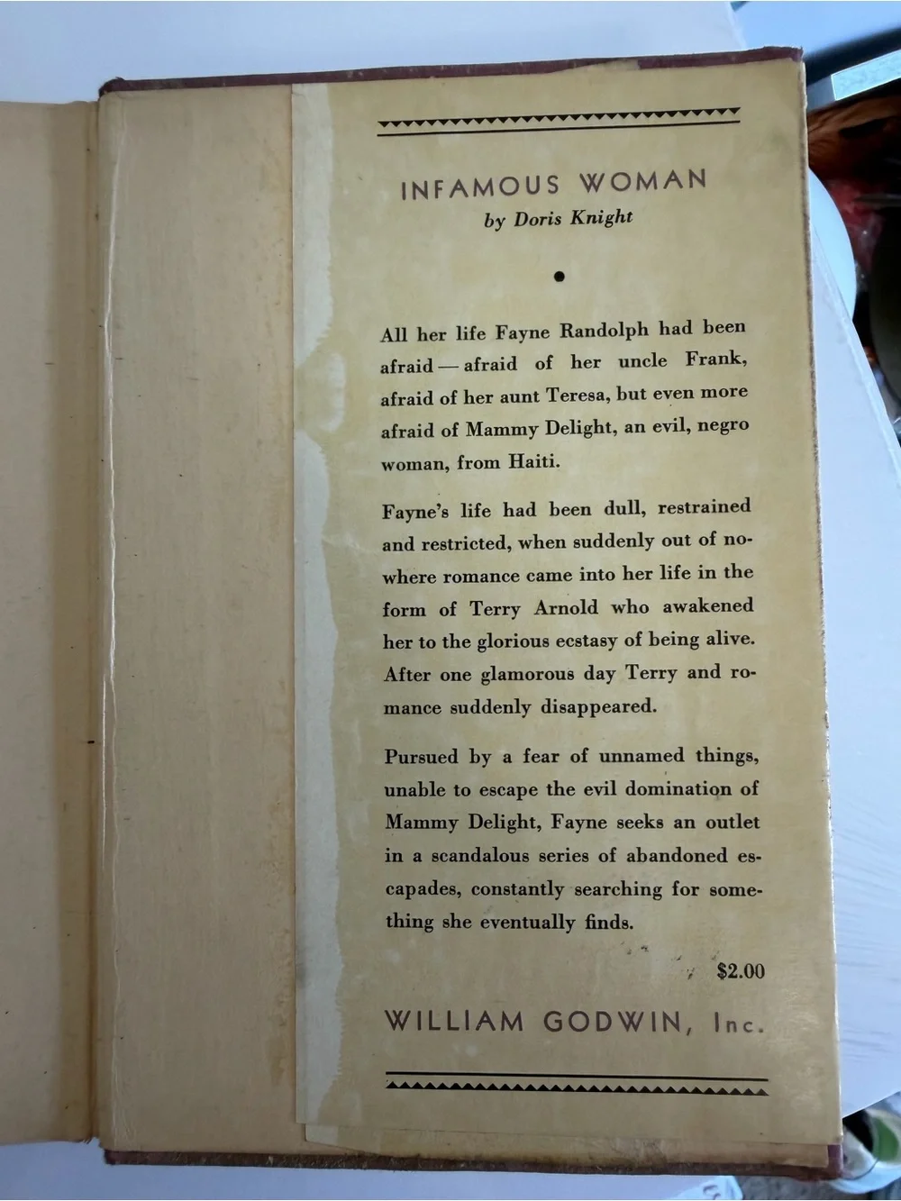 Vtg 1934 HER PRIVATE DEVIL 1st Ed Pulp Book Dust Jacket Anita Blackmon Godwin